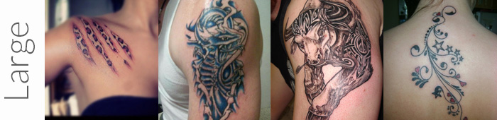 Examples of what are considered large tattoos