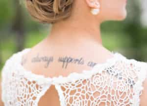 Tattoo on brides back