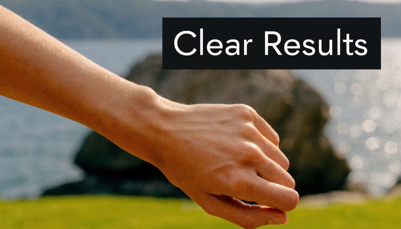 A close-up view of a person's hand showing clear skin after a successful tattoo removal process.